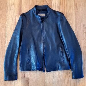 Schott Moto Racer Leather Jacket - Black (M)